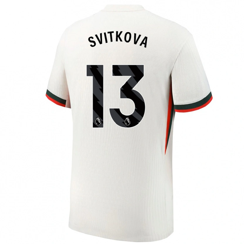 Danxen Uomo Maglia Katerina Svitkova #13 Bianco Verde Kit Gara Away 2025/26 Maglietta