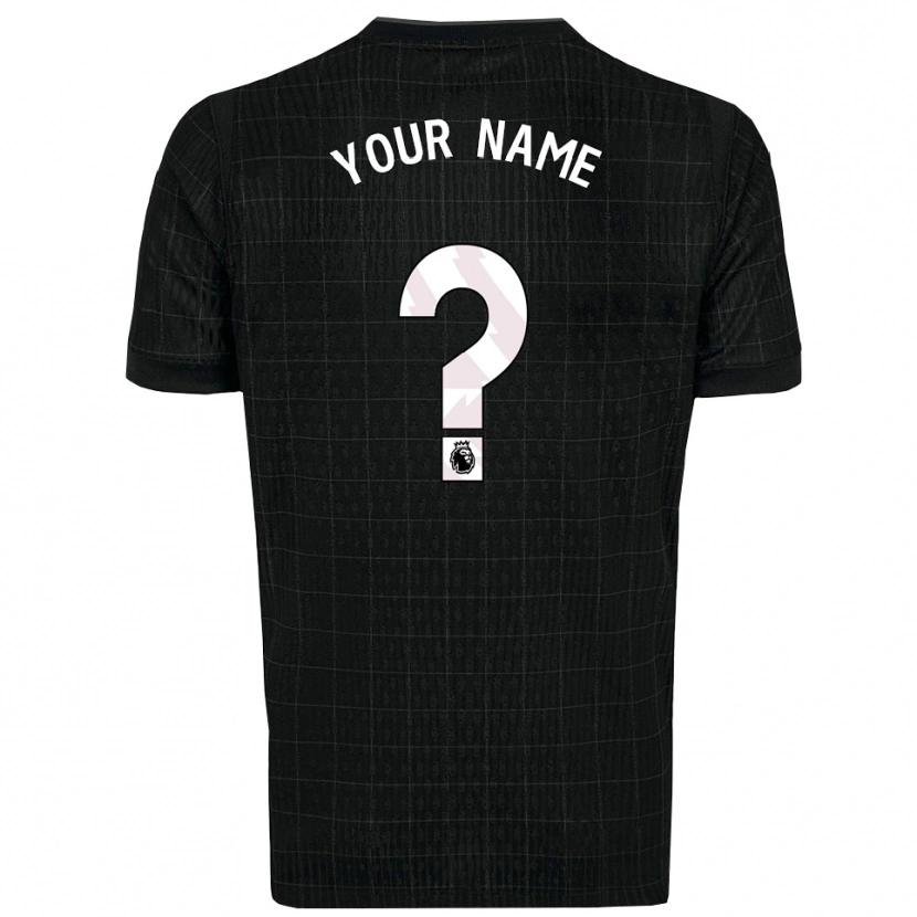 Danxen Uomo Maglia Il Tuo Nome #0 Nero Grigio Kit Gara Away 2025/26 Maglietta