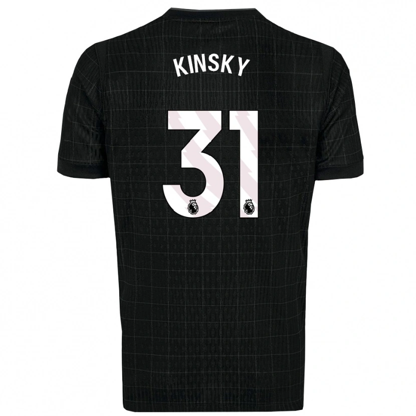 Danxen Uomo Maglia Antonín Kinský #31 Nero Grigio Kit Gara Away 2025/26 Maglietta