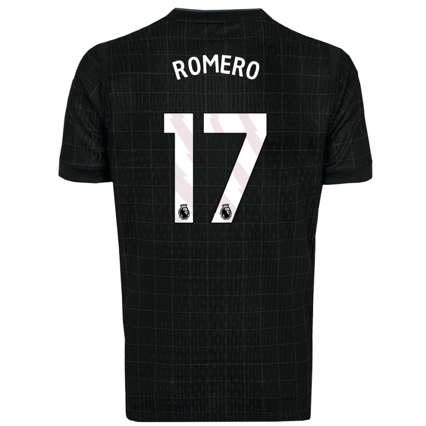Danxen Uomo Maglia Cristian Romero #17 Nero Grigio Kit Gara Away 2025/26 Maglietta