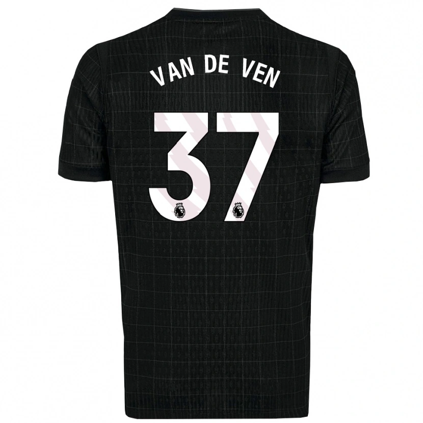 Danxen Uomo Maglia Micky Van De Ven #37 Nero Grigio Kit Gara Away 2025/26 Maglietta