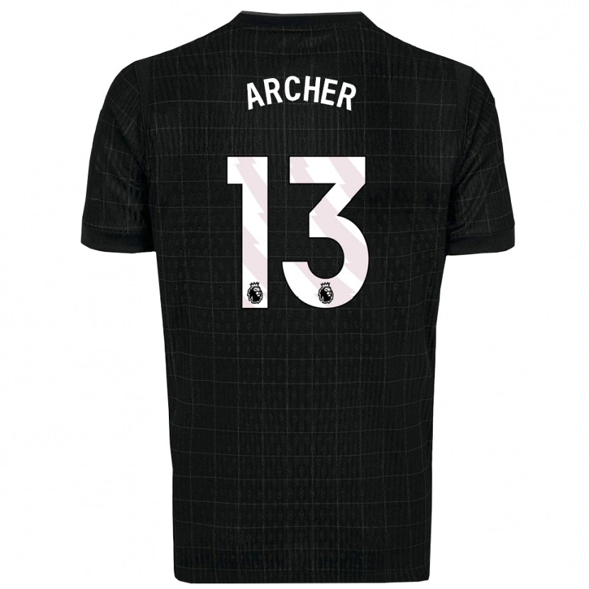 Danxen Uomo Maglia Samual Archer #13 Nero Grigio Kit Gara Away 2025/26 Maglietta