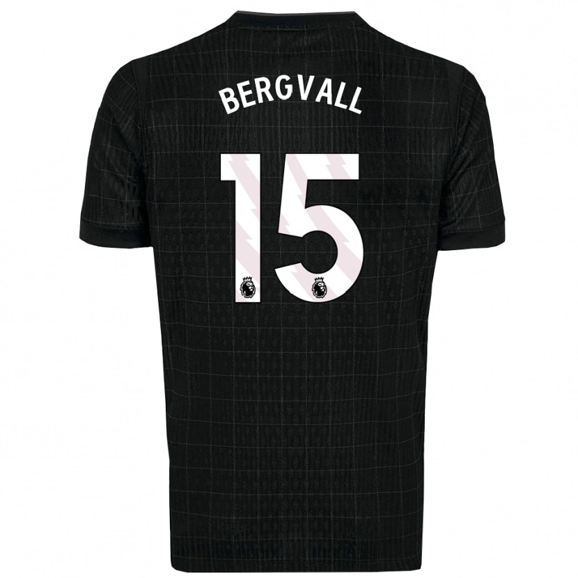 Danxen Uomo Maglia Lucas Bergvall #15 Nero Grigio Kit Gara Away 2025/26 Maglietta