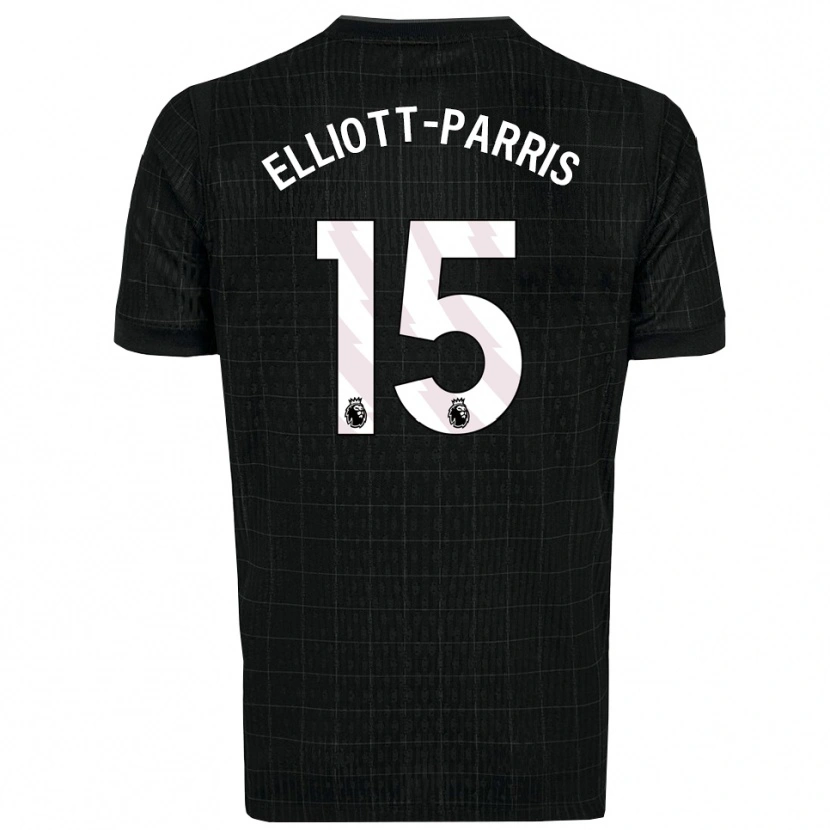 Danxen Uomo Maglia Reiss Elliott-Parris #15 Nero Grigio Kit Gara Away 2025/26 Maglietta