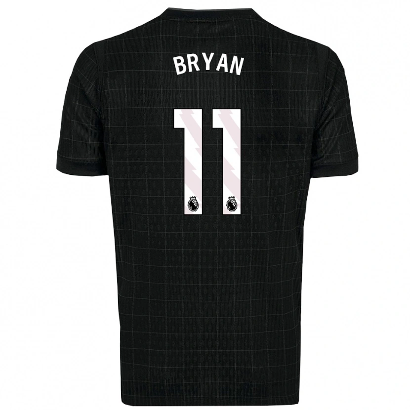 Danxen Uomo Maglia Bryan Gil #11 Nero Grigio Kit Gara Away 2025/26 Maglietta