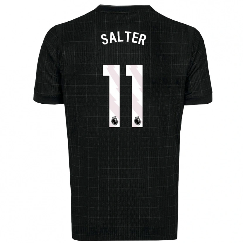 Danxen Uomo Maglia Oliver Salter #11 Nero Grigio Kit Gara Away 2025/26 Maglietta