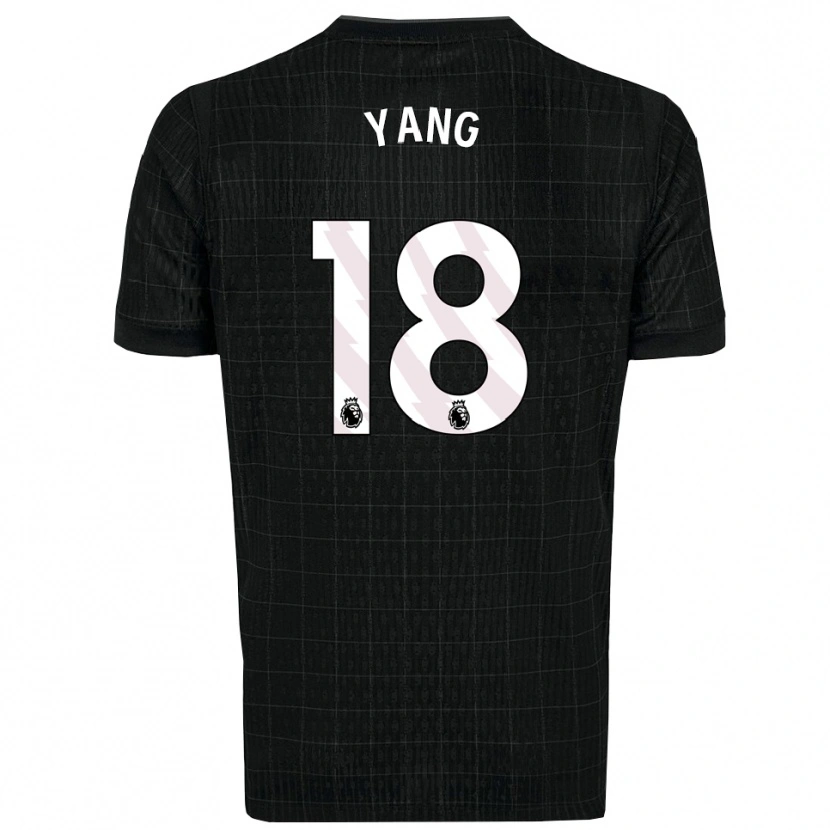 Danxen Uomo Maglia Min-Hyeok Yang #18 Nero Grigio Kit Gara Away 2025/26 Maglietta