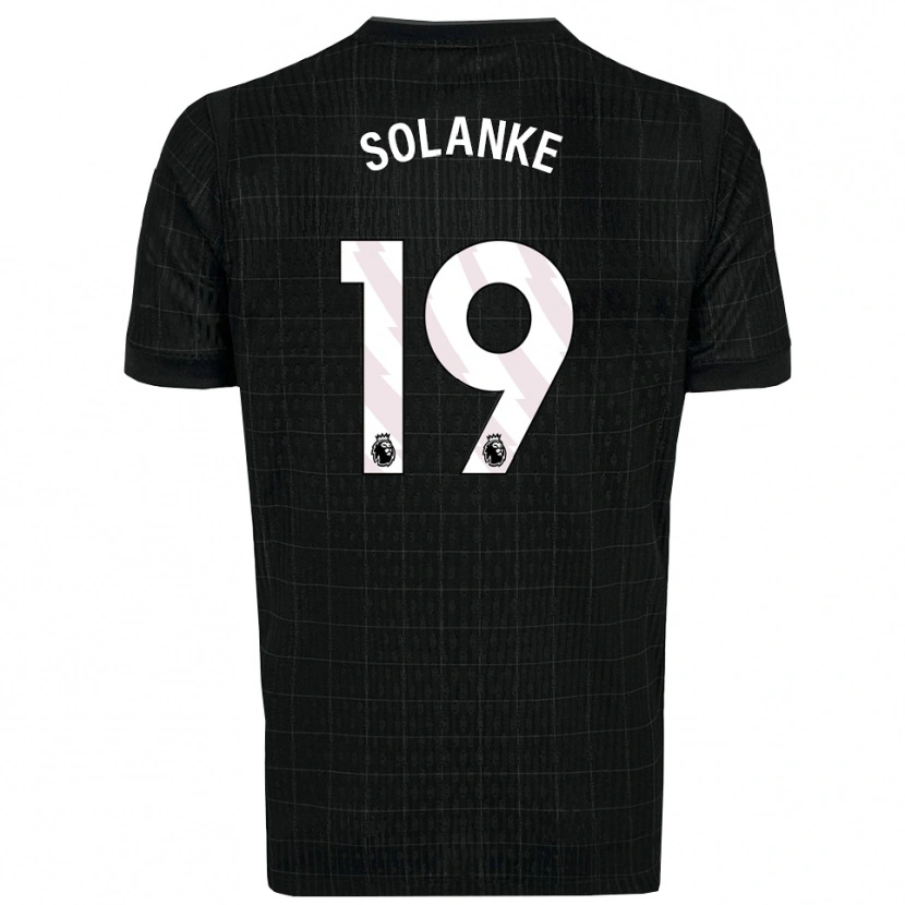 Danxen Uomo Maglia Dominic Solanke #19 Nero Grigio Kit Gara Away 2025/26 Maglietta