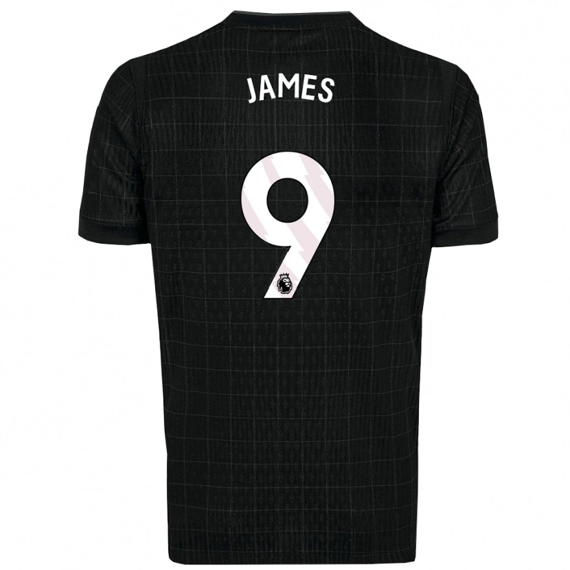 Danxen Uomo Maglia Herbie James #9 Nero Grigio Kit Gara Away 2025/26 Maglietta