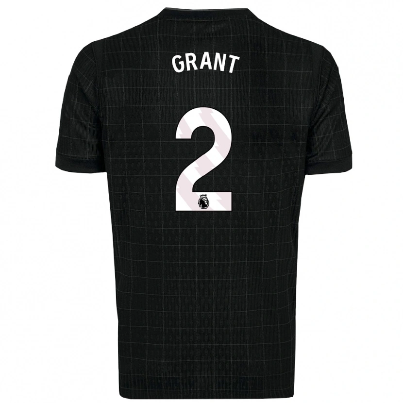 Danxen Uomo Maglia Charlotte Grant #2 Nero Grigio Kit Gara Away 2025/26 Maglietta