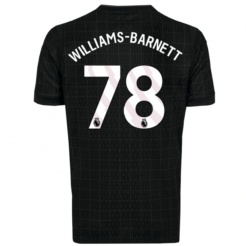 Danxen Uomo Maglia Lucá Williams-Barnett #78 Nero Grigio Kit Gara Away 2025/26 Maglietta