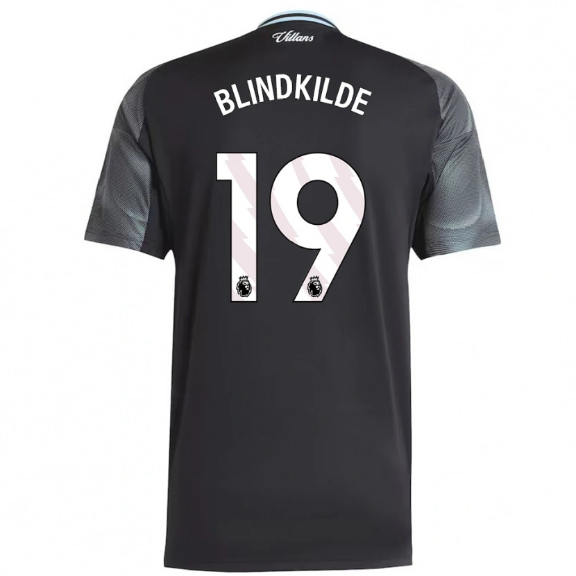 Danxen Uomo Maglia Laura Blindkilde #19 Nero Azzurro Kit Gara Away 2025/26 Maglietta