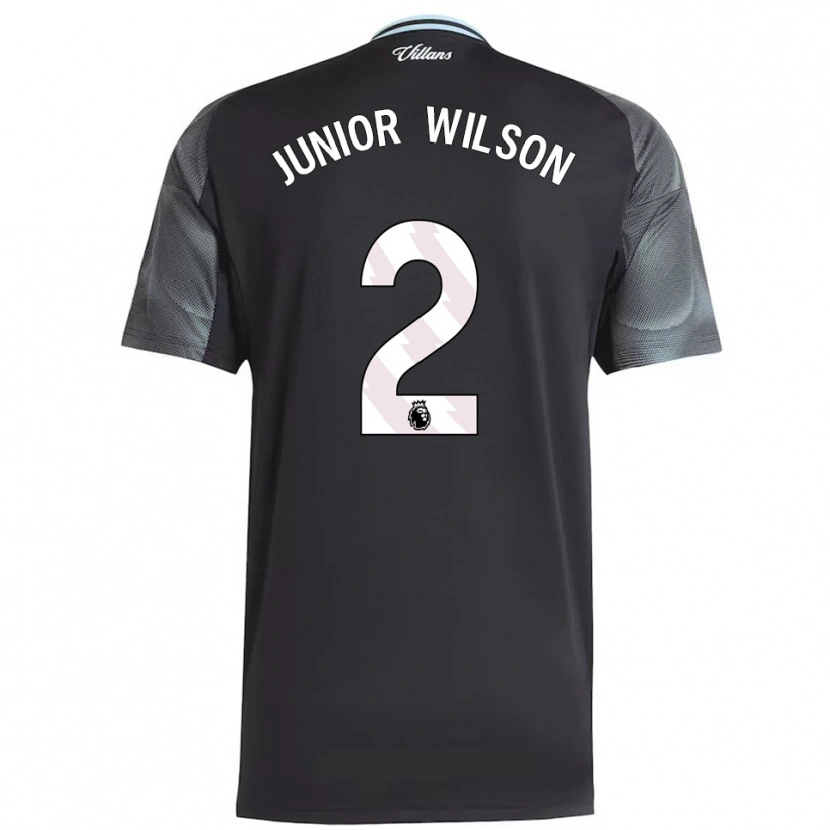 Danxen Uomo Maglia Junior Wilson #2 Nero Azzurro Kit Gara Away 2025/26 Maglietta