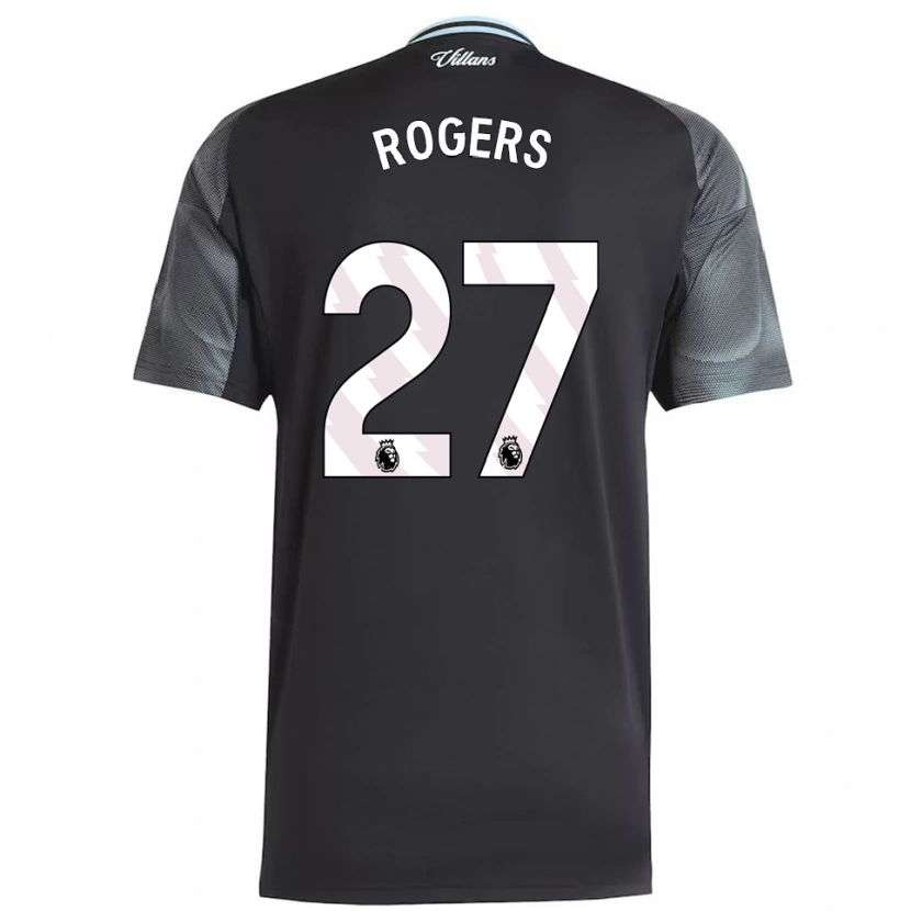 Danxen Uomo Maglia Morgan Rogers #27 Nero Azzurro Kit Gara Away 2025/26 Maglietta