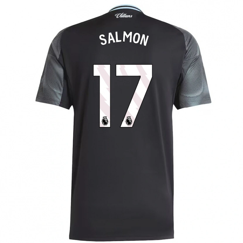 Danxen Uomo Maglia Ebony Salmon #17 Nero Azzurro Kit Gara Away 2025/26 Maglietta