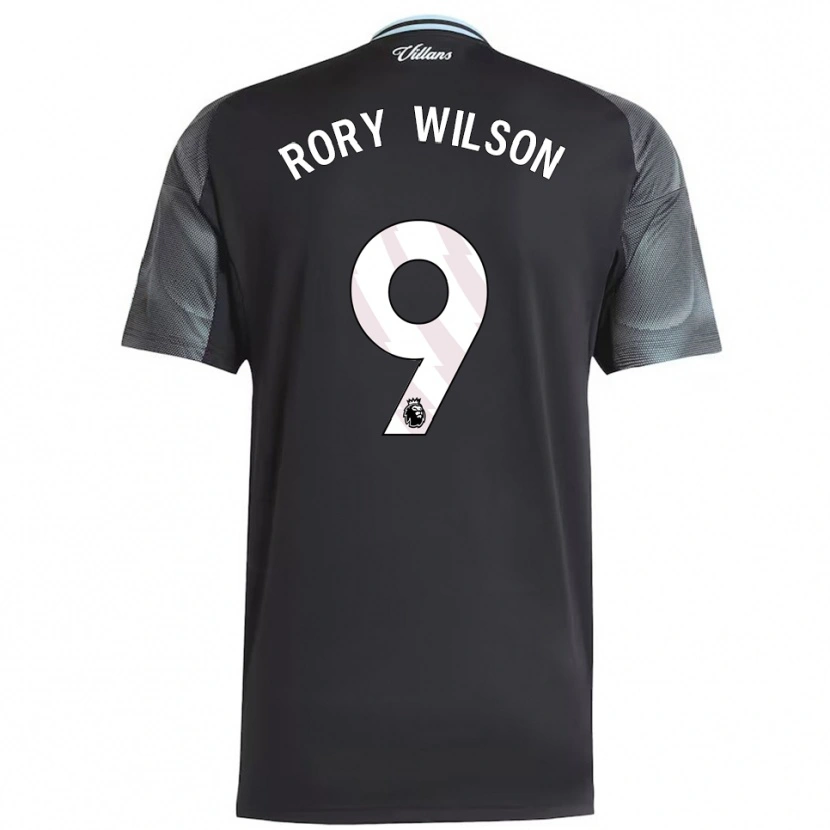 Danxen Uomo Maglia Rory Wilson #9 Nero Azzurro Kit Gara Away 2025/26 Maglietta