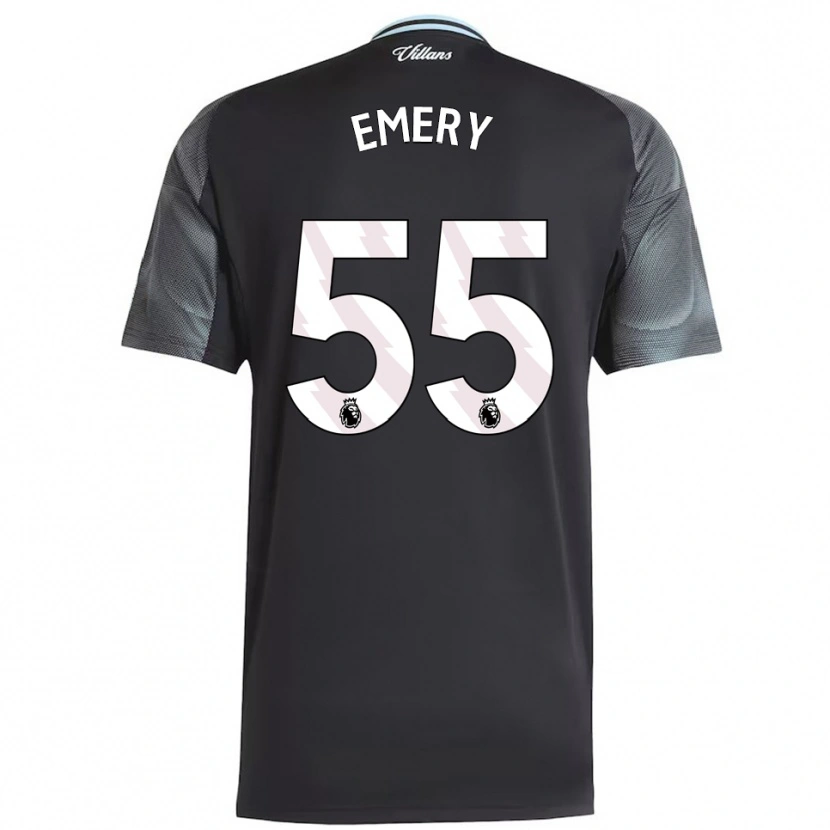 Danxen Uomo Maglia Lander Emery #55 Nero Azzurro Kit Gara Away 2025/26 Maglietta