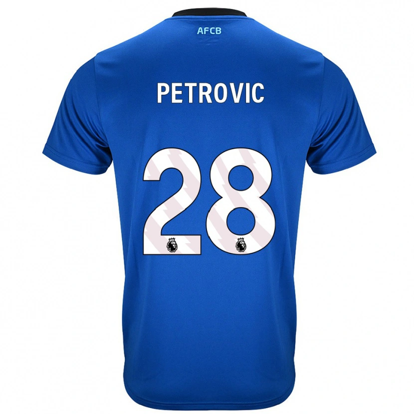 Danxen Uomo Maglia Djordje Petrovic #28 Blu Nero Kit Gara Away 2025/26 Maglietta