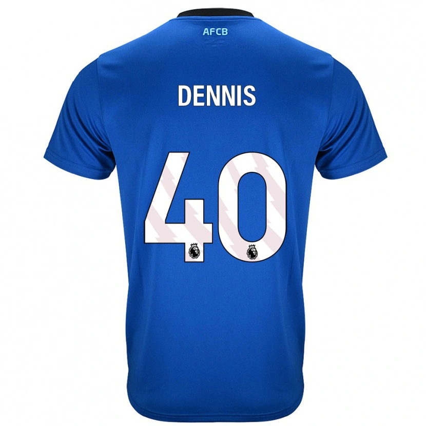 Danxen Uomo Maglia Will Dennis #40 Blu Nero Kit Gara Away 2025/26 Maglietta