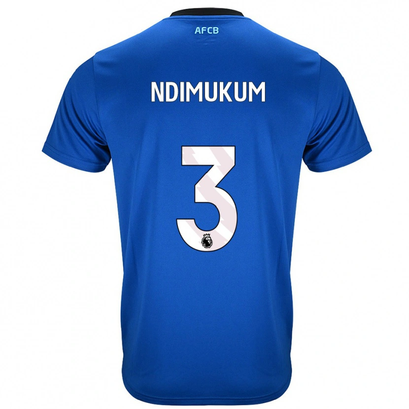 Danxen Uomo Maglia Dane Ndimukum #3 Blu Nero Kit Gara Away 2025/26 Maglietta