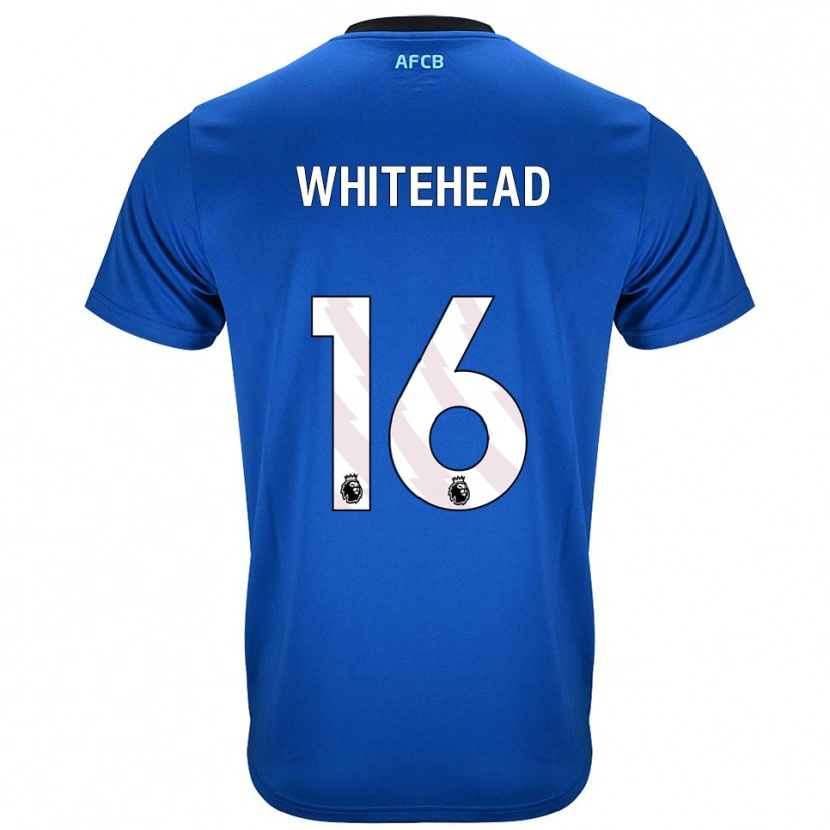 Danxen Uomo Maglia Tommy Whitehead #16 Blu Nero Kit Gara Away 2025/26 Maglietta