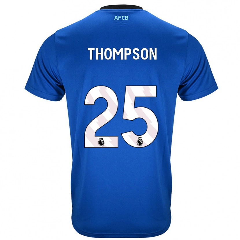 Danxen Uomo Maglia Kenni Thompson #25 Blu Nero Kit Gara Away 2025/26 Maglietta