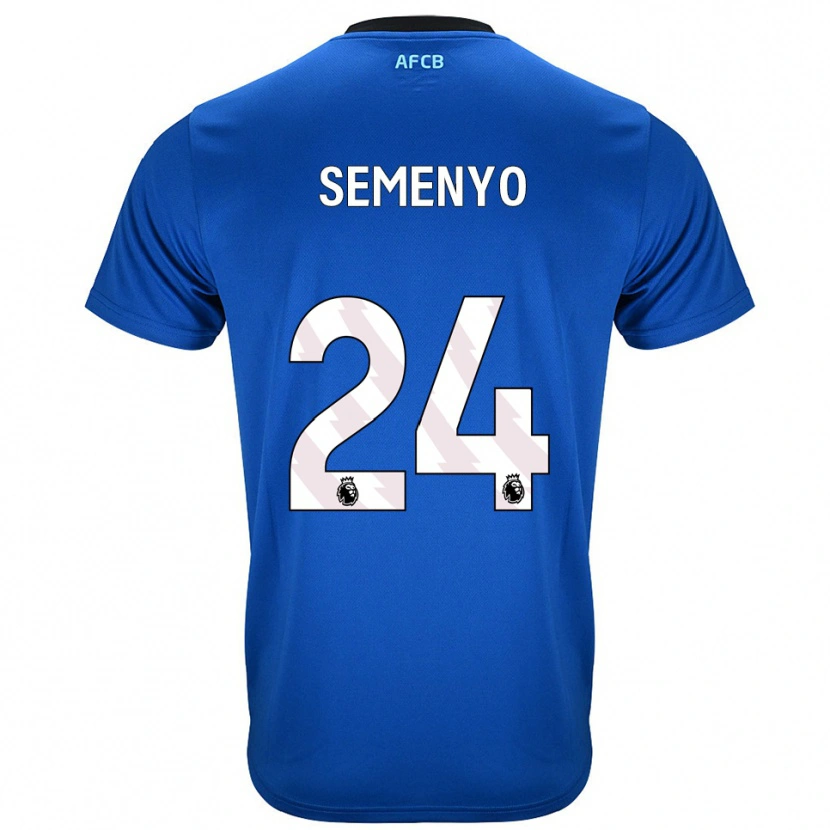 Danxen Uomo Maglia Antoine Semenyo #24 Blu Nero Kit Gara Away 2025/26 Maglietta