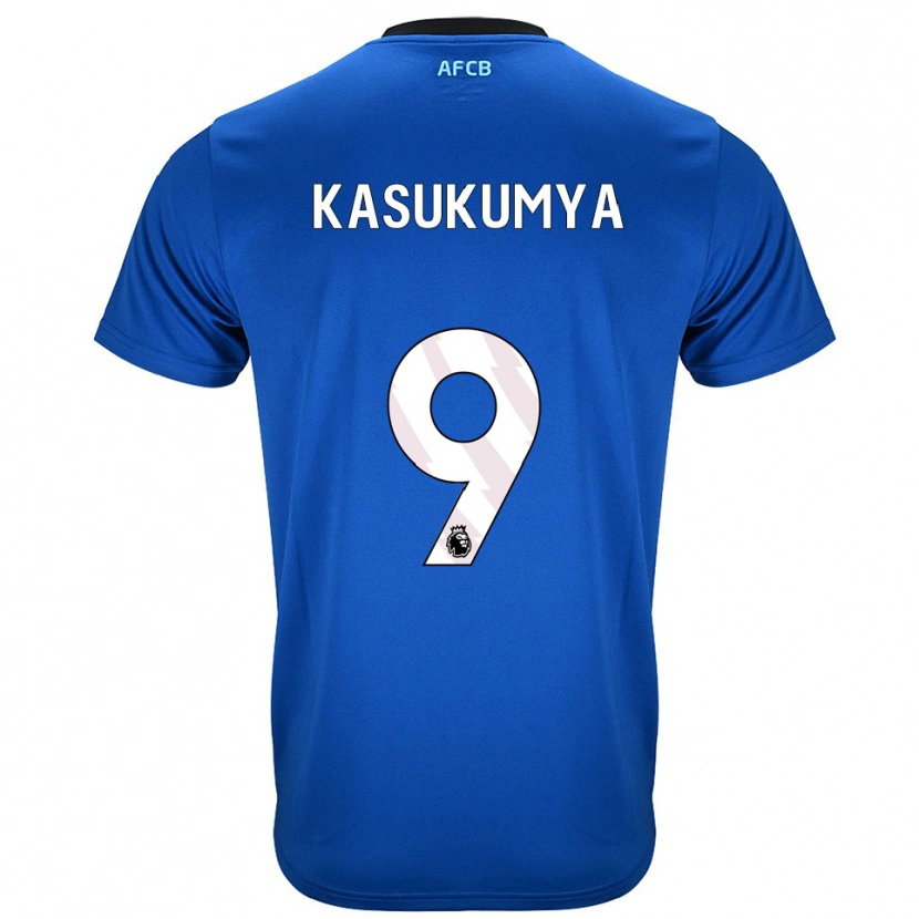 Danxen Uomo Maglia Kashanga Kasukumya #9 Blu Nero Kit Gara Away 2025/26 Maglietta