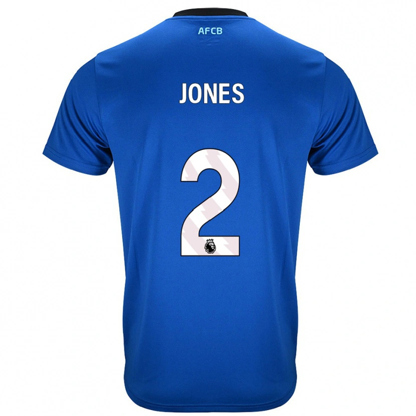 Danxen Uomo Maglia Abby Jones #2 Blu Nero Kit Gara Away 2025/26 Maglietta