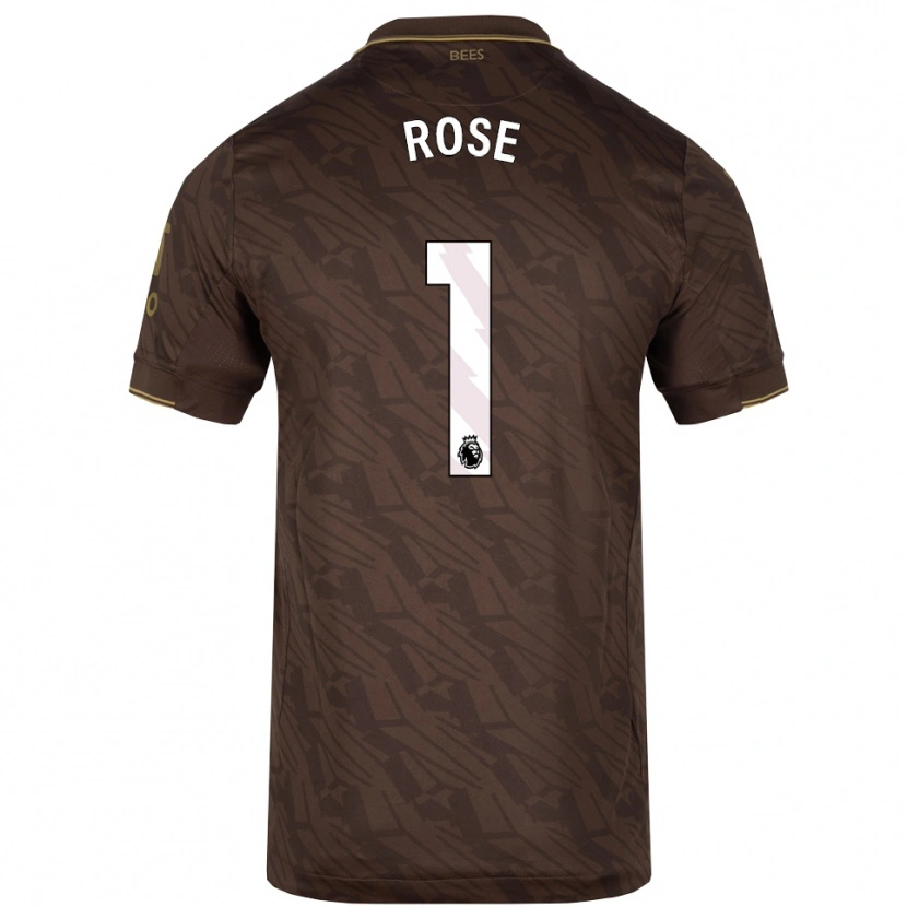 Danxen Uomo Maglia Reggie Rose #1 Marrone Oro Kit Gara Away 2025/26 Maglietta
