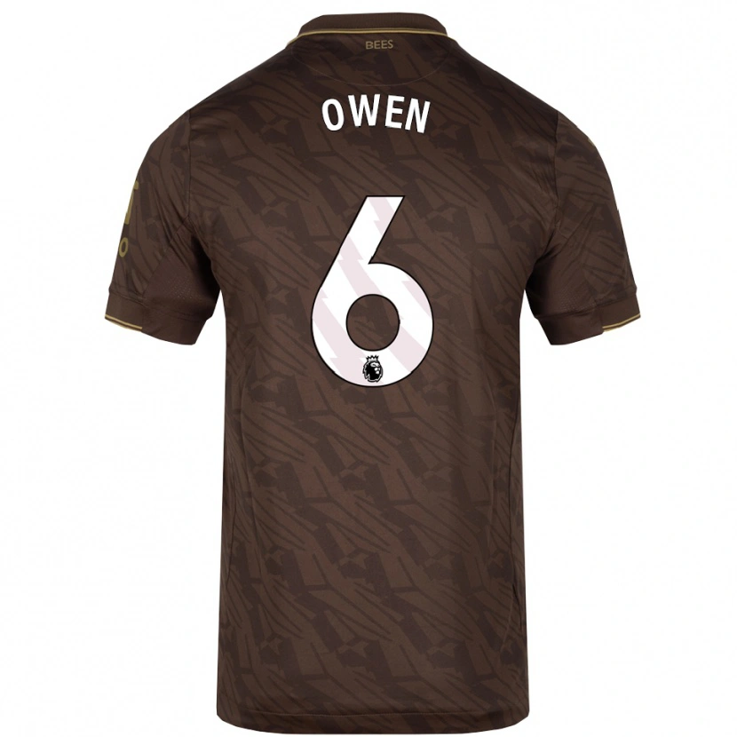 Danxen Uomo Maglia Riley Owen #6 Marrone Oro Kit Gara Away 2025/26 Maglietta