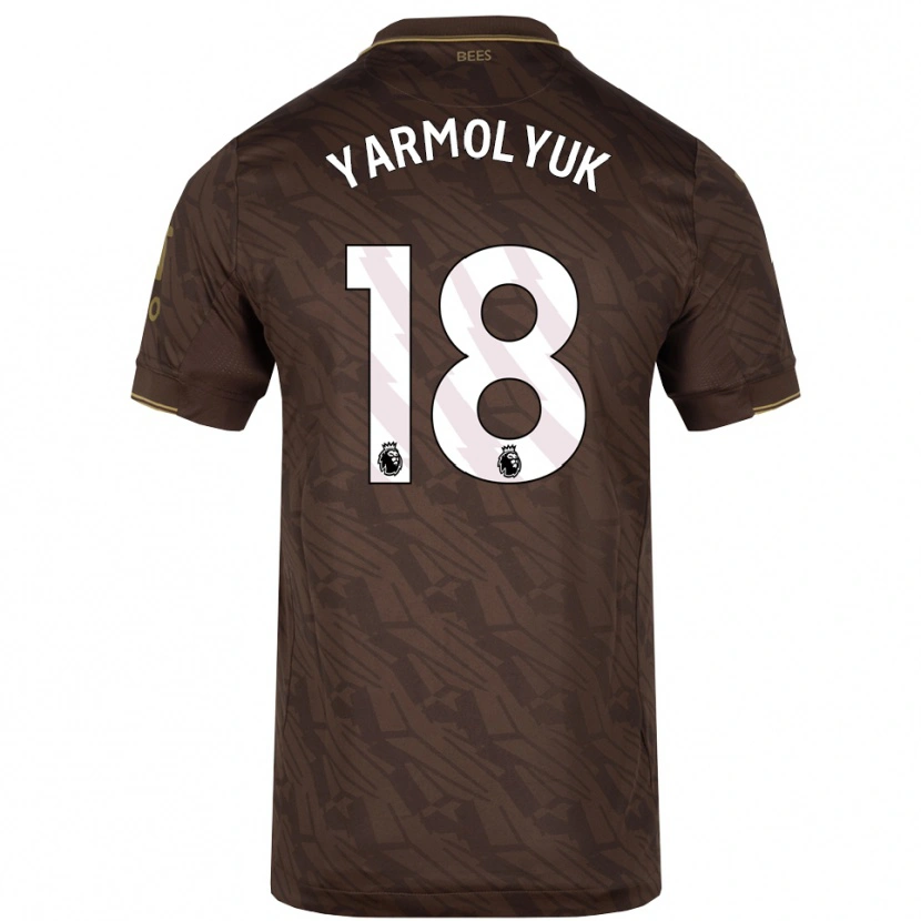 Danxen Uomo Maglia Yegor Yarmolyuk #18 Marrone Oro Kit Gara Away 2025/26 Maglietta