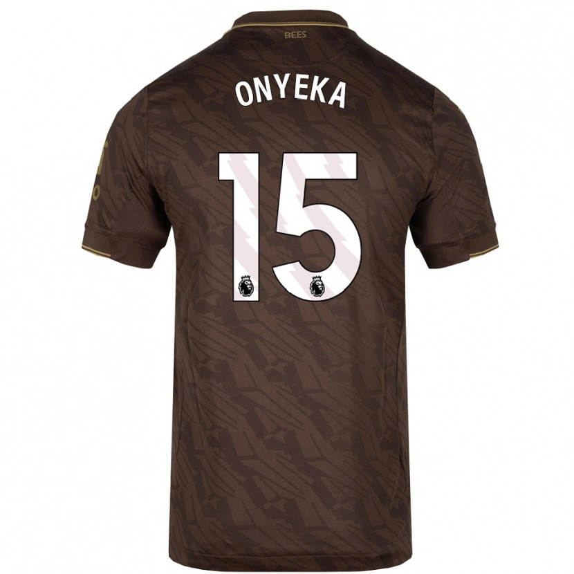 Danxen Uomo Maglia Frank Onyeka #15 Marrone Oro Kit Gara Away 2025/26 Maglietta