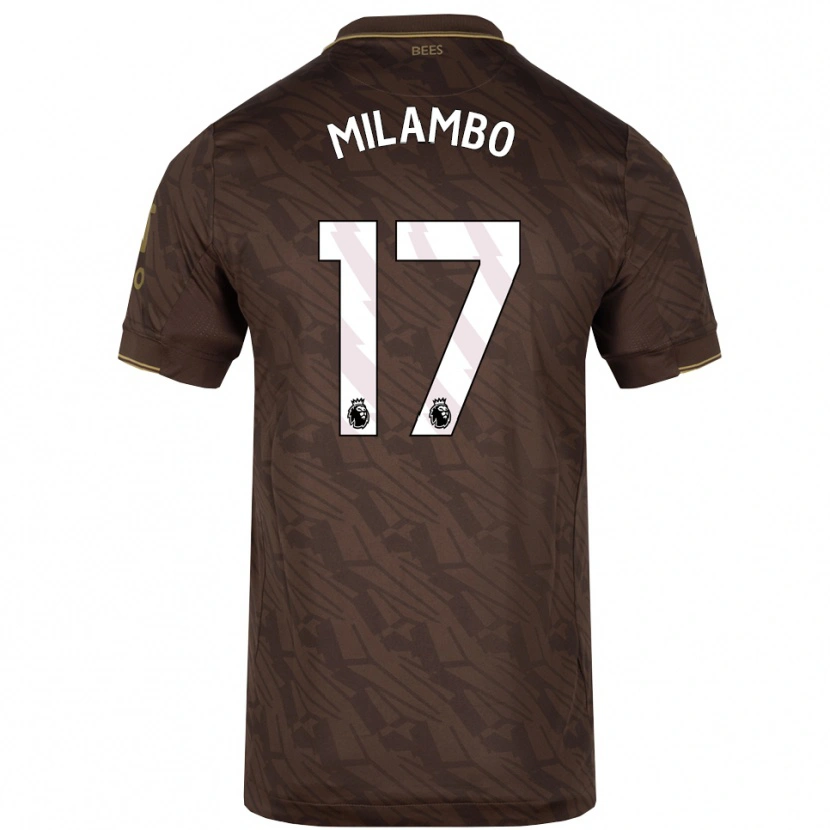 Danxen Uomo Maglia Antoni Milambo #17 Marrone Oro Kit Gara Away 2025/26 Maglietta