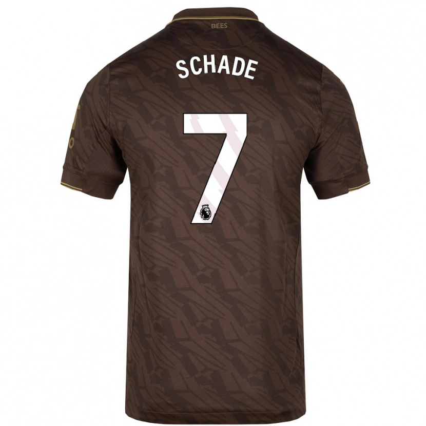 Danxen Uomo Maglia Kevin Schade #7 Marrone Oro Kit Gara Away 2025/26 Maglietta