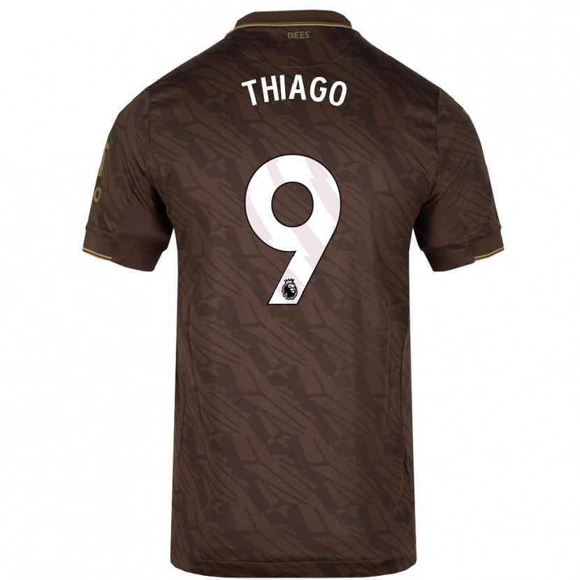 Danxen Uomo Maglia Igor Thiago #9 Marrone Oro Kit Gara Away 2025/26 Maglietta