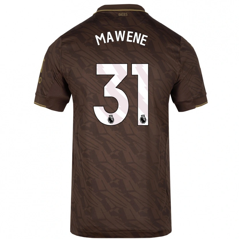 Danxen Uomo Maglia Theo Mawene #31 Marrone Oro Kit Gara Away 2025/26 Maglietta