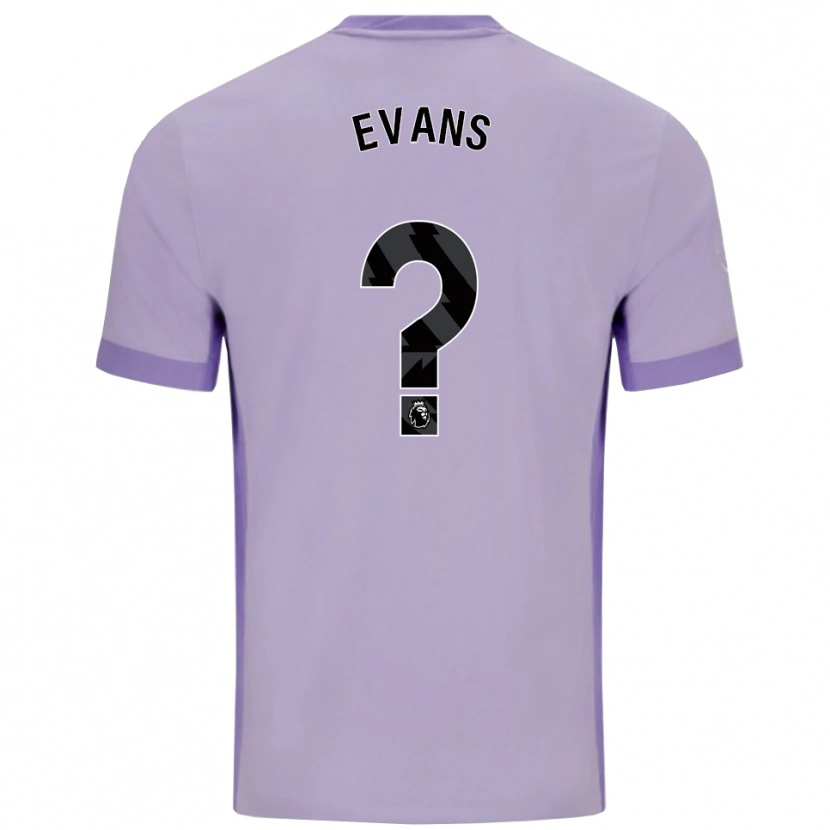 Danxen Uomo Maglia Jake Evans #0 Viola Taro Bianco Kit Gara Away 2025/26 Maglietta