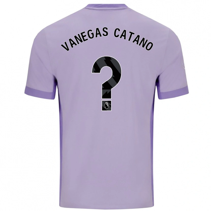 Danxen Uomo Maglia Manuela Vanegas Catano #0 Viola Taro Bianco Kit Gara Away 2025/26 Maglietta