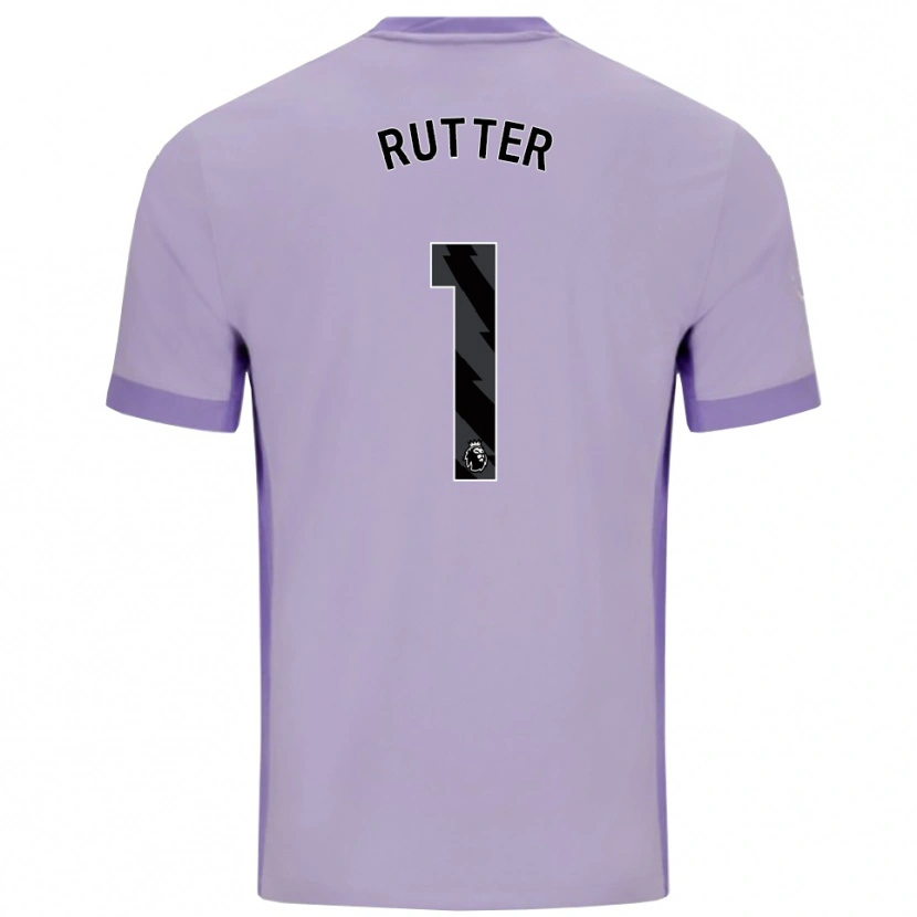 Danxen Uomo Maglia William Rutter #1 Viola Taro Bianco Kit Gara Away 2025/26 Maglietta