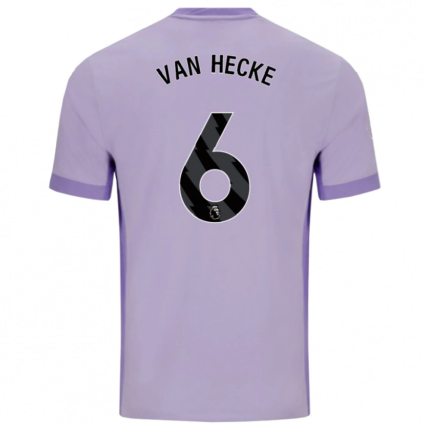Danxen Uomo Maglia Jan Paul Van Hecke #6 Viola Taro Bianco Kit Gara Away 2025/26 Maglietta