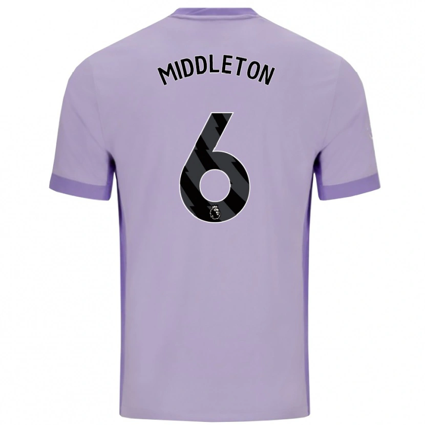 Danxen Uomo Maglia Jesse Middleton #6 Viola Taro Bianco Kit Gara Away 2025/26 Maglietta