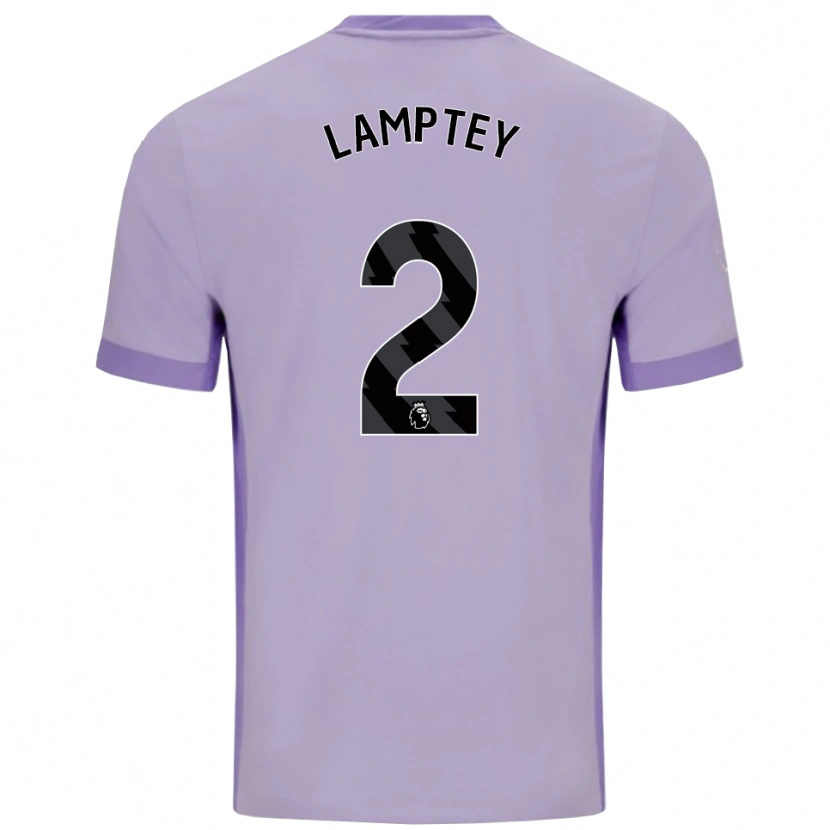 Danxen Uomo Maglia Tariq Lamptey #2 Viola Taro Bianco Kit Gara Away 2025/26 Maglietta