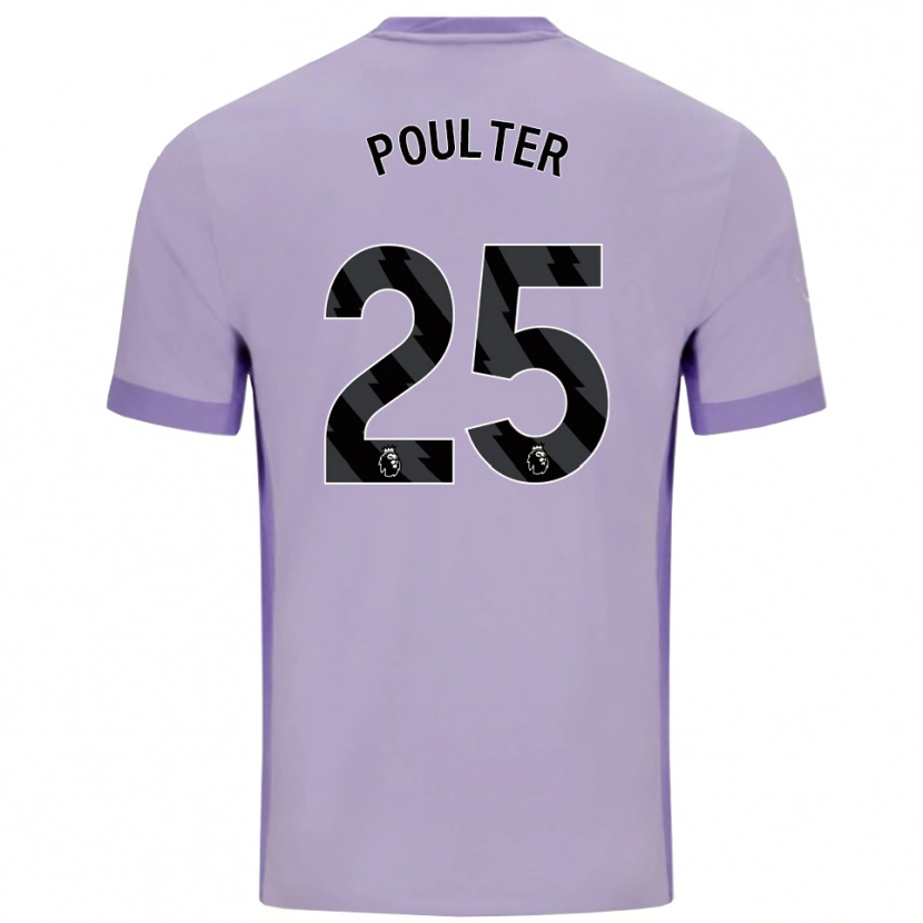 Danxen Uomo Maglia Hannah Poulter #25 Viola Taro Bianco Kit Gara Away 2025/26 Maglietta