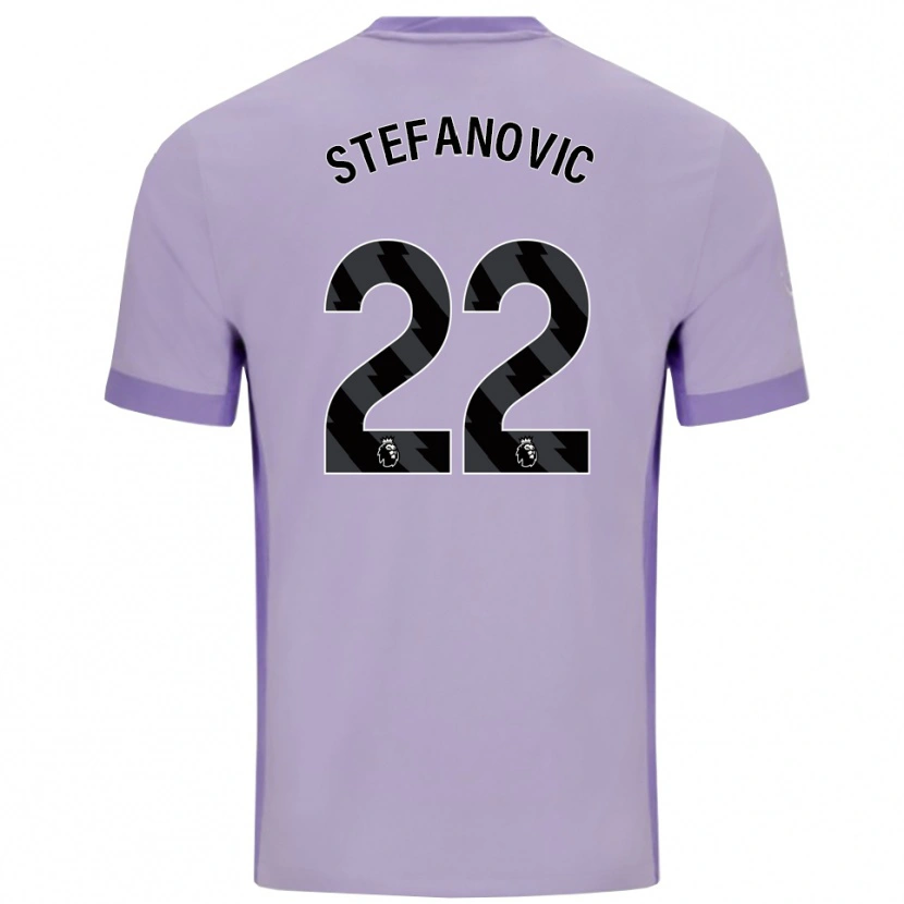 Danxen Uomo Maglia Dejana Stefanović #22 Viola Taro Bianco Kit Gara Away 2025/26 Maglietta