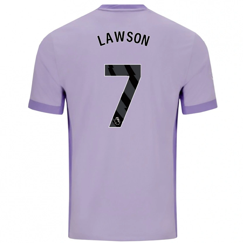 Danxen Uomo Maglia Zebedee Lawson #7 Viola Taro Bianco Kit Gara Away 2025/26 Maglietta
