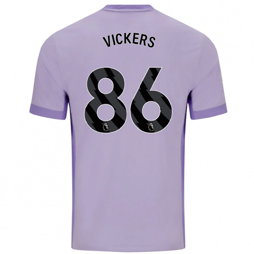 Danxen Uomo Maglia Jacob Vickers #86 Viola Taro Bianco Kit Gara Away 2025/26 Maglietta