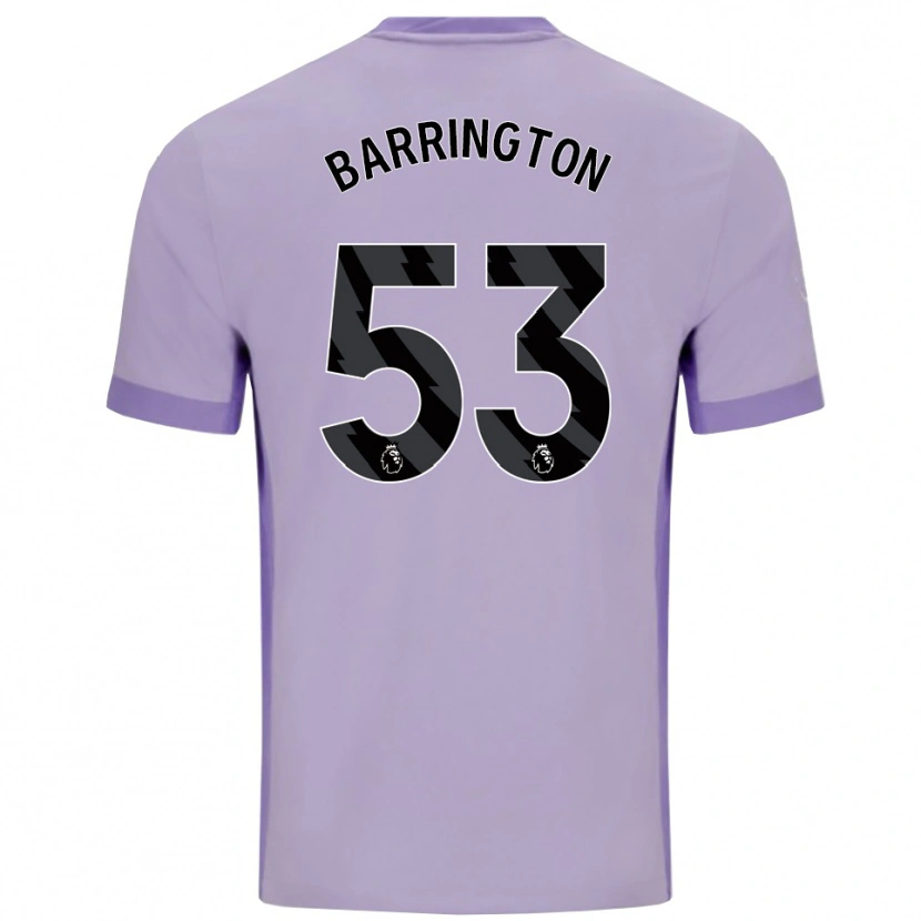 Danxen Uomo Maglia Luca Barrington #53 Viola Taro Bianco Kit Gara Away 2025/26 Maglietta