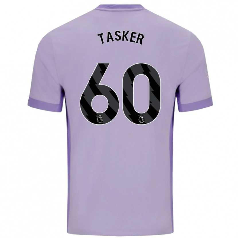 Danxen Uomo Maglia Charlie Tasker #60 Viola Taro Bianco Kit Gara Away 2025/26 Maglietta