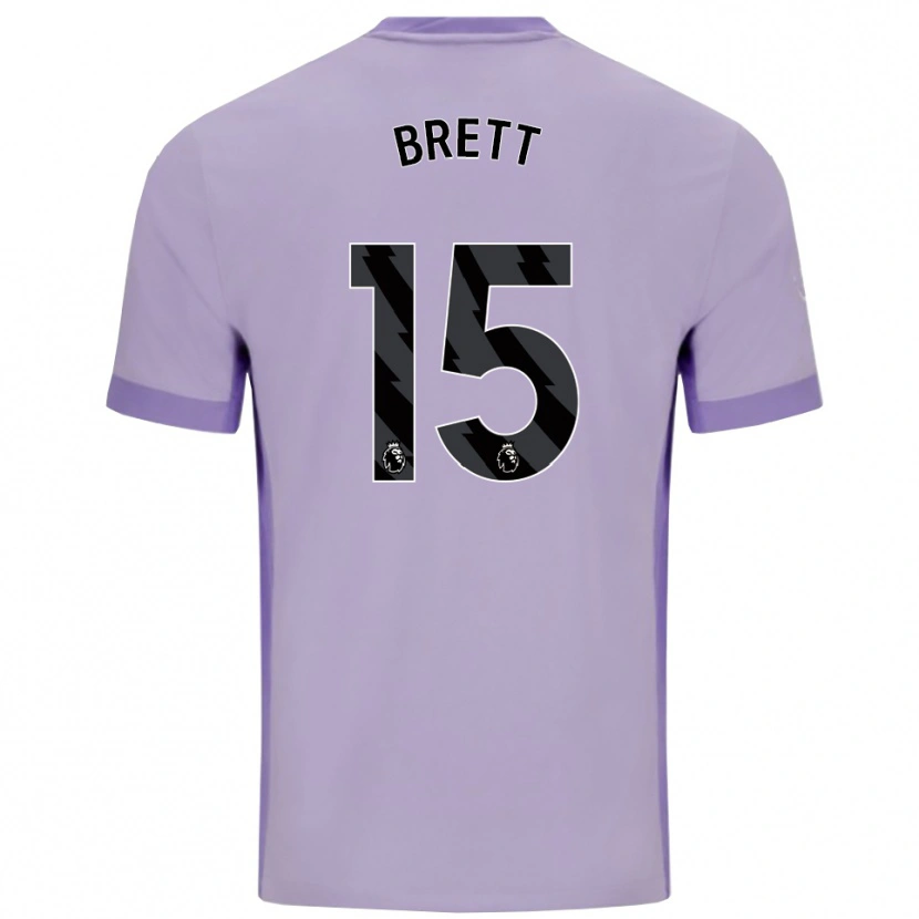 Danxen Uomo Maglia Adam Brett #15 Viola Taro Bianco Kit Gara Away 2025/26 Maglietta